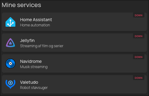 Services showing down